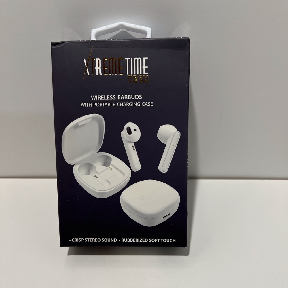Xtreme Time Tech Wireless Earbuds‎ Bluetooth 5.0 Crisp Stereo Sound USB Charge